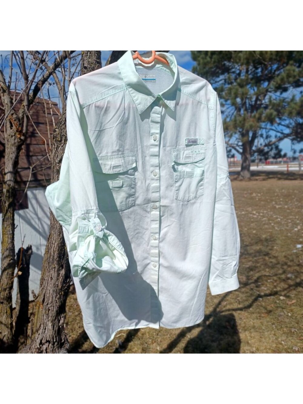 Columbia PFG Long Sleeve Fishing Shirt XL Light Mint Green Outdoor Wear Women XL - Picture 2 of 5